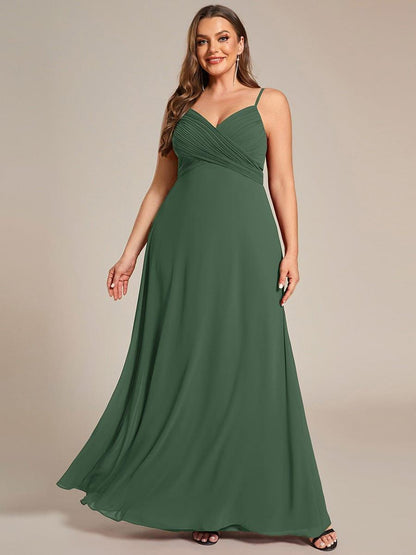 pretty NOVA|Plus Size Draped Back Criss-Cross Chiffon A-Line Dress