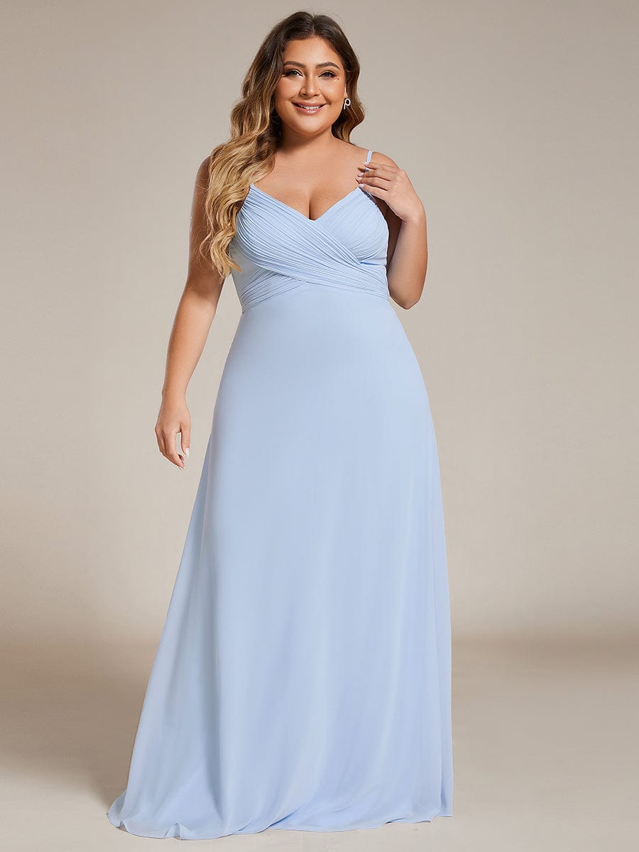 pretty NOVA|Plus Size Draped Back Criss-Cross Chiffon A-Line Dress