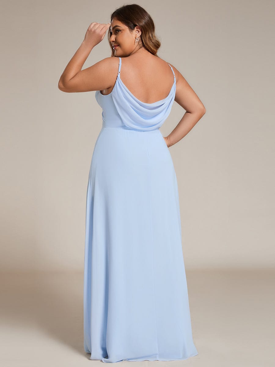 pretty NOVA|Plus Size Draped Back Criss-Cross Chiffon A-Line Dress