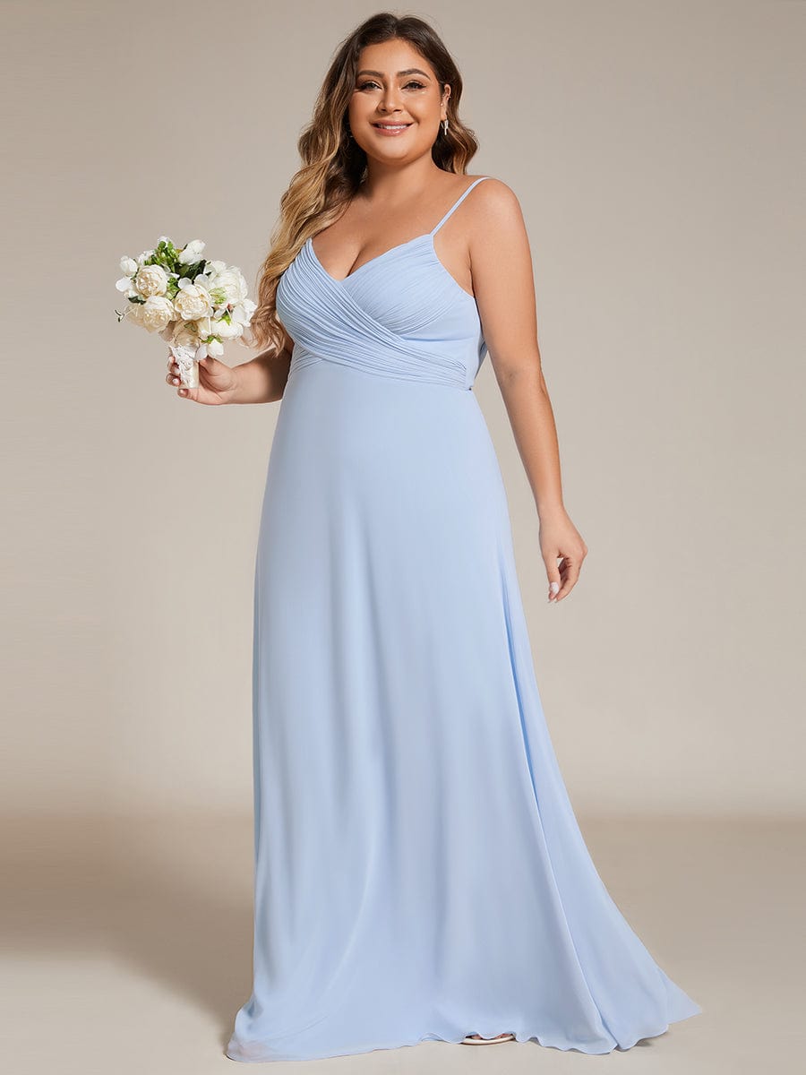 pretty NOVA|Plus Size Draped Back Criss-Cross Chiffon A-Line Dress