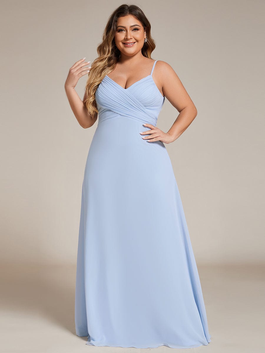 pretty NOVA|Plus Size Draped Back Criss-Cross Chiffon A-Line Dress