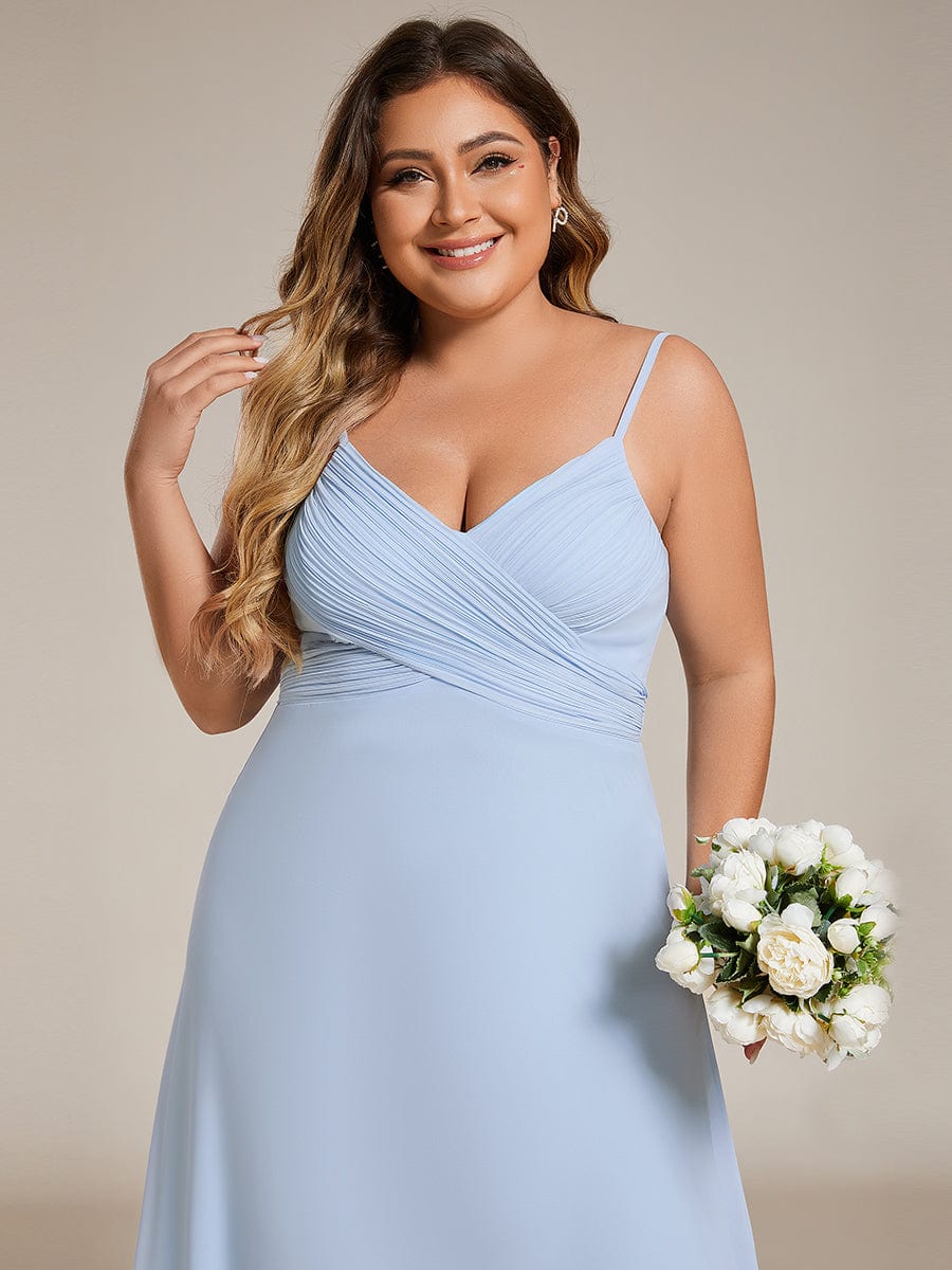 pretty NOVA|Plus Size Draped Back Criss-Cross Chiffon A-Line Dress