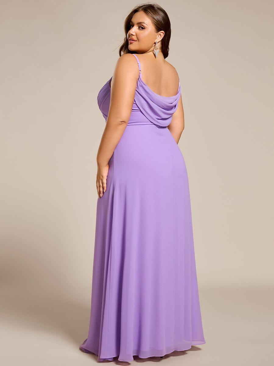 pretty NOVA|Plus Size Draped Back Criss-Cross Chiffon A-Line Dress