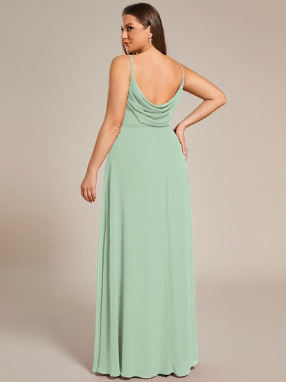 pretty NOVA|Plus Size Draped Back Criss-Cross Chiffon A-Line Dress