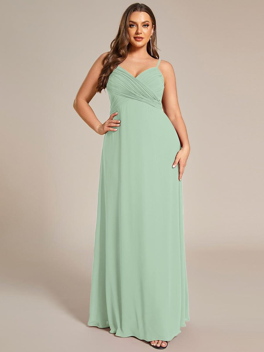 pretty NOVA|Plus Size Draped Back Criss-Cross Chiffon A-Line Dress