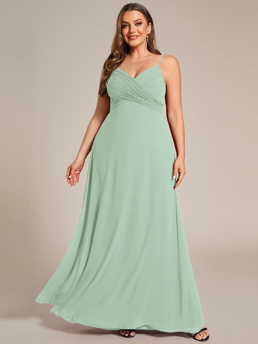 pretty NOVA|Plus Size Draped Back Criss-Cross Chiffon A-Line Dress