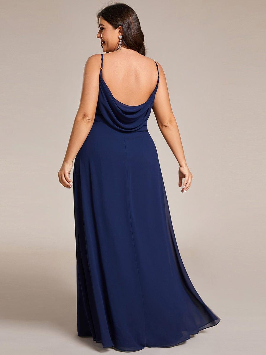 pretty NOVA|Plus Size Draped Back Criss-Cross Chiffon A-Line Dress