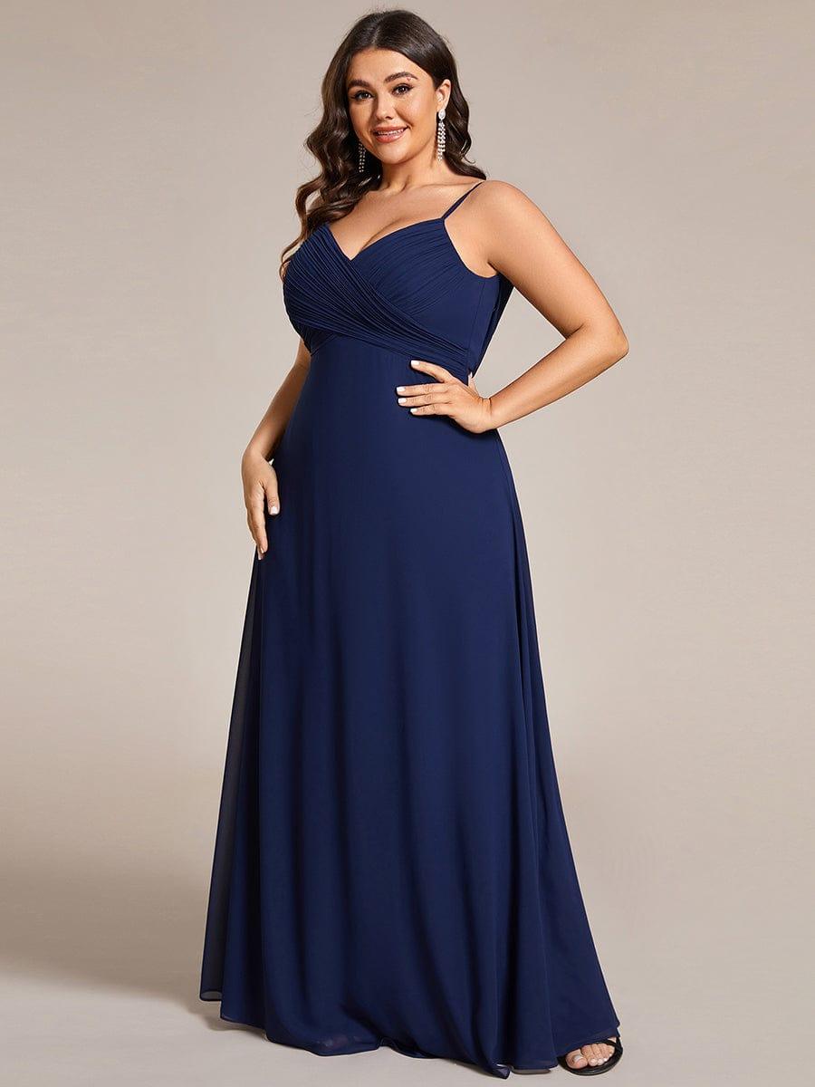 pretty NOVA|Plus Size Draped Back Criss-Cross Chiffon A-Line Dress