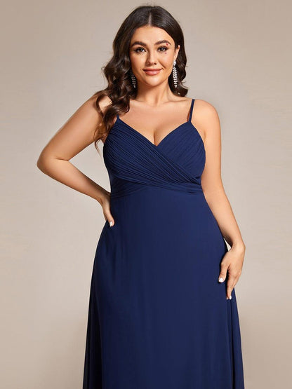 pretty NOVA|Plus Size Draped Back Criss-Cross Chiffon A-Line Dress