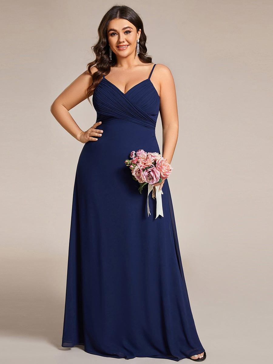 pretty NOVA|Plus Size Draped Back Criss-Cross Chiffon A-Line Dress