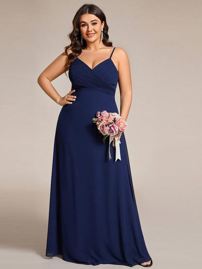 pretty NOVA|Plus Size Draped Back Criss-Cross Chiffon A-Line Dress