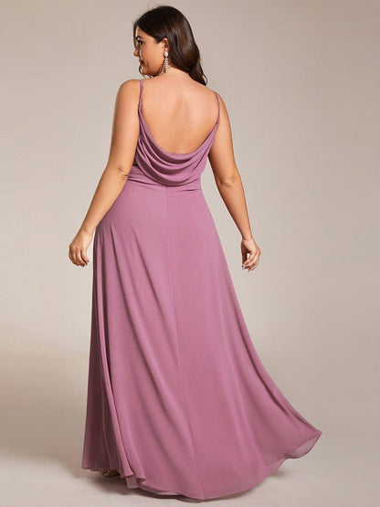 pretty NOVA|Plus Size Draped Back Criss-Cross Chiffon A-Line Dress