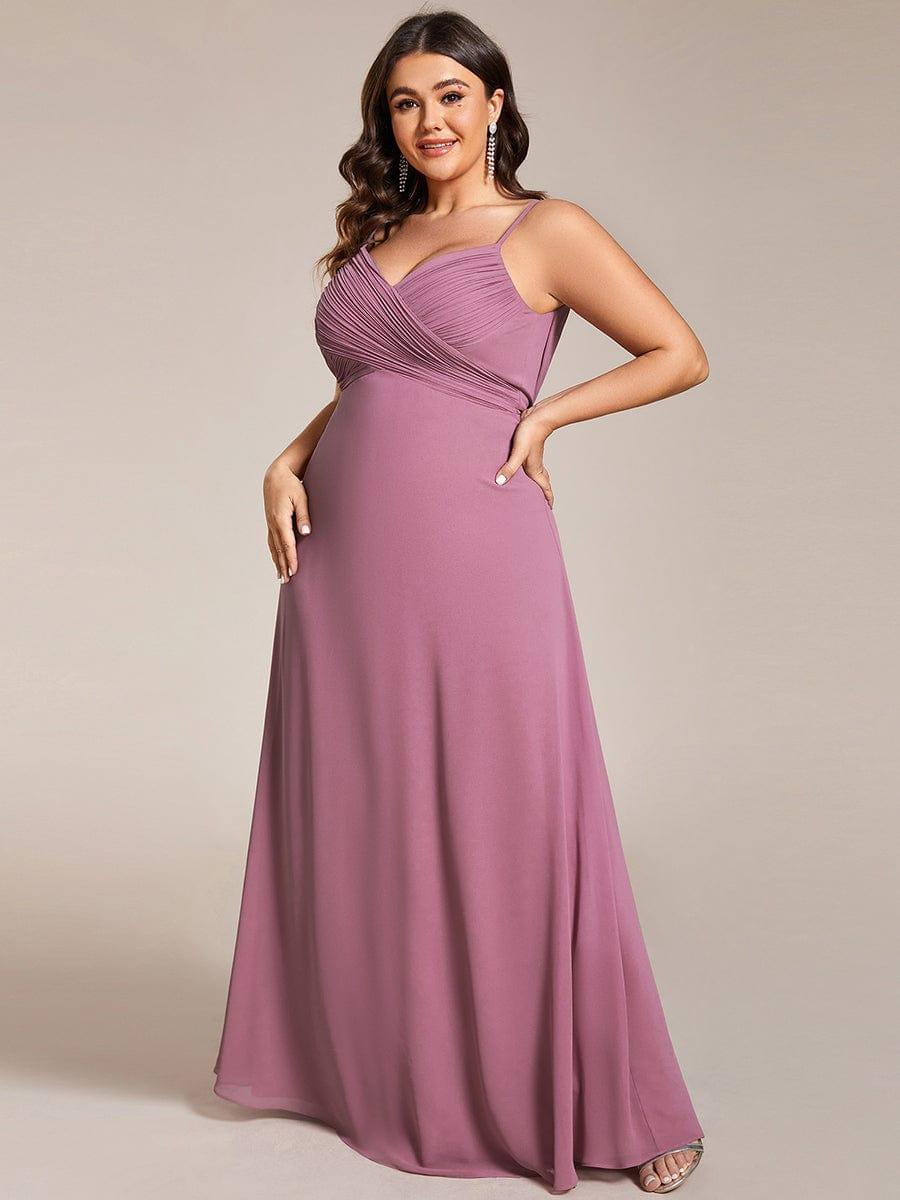 pretty NOVA|Plus Size Draped Back Criss-Cross Chiffon A-Line Dress