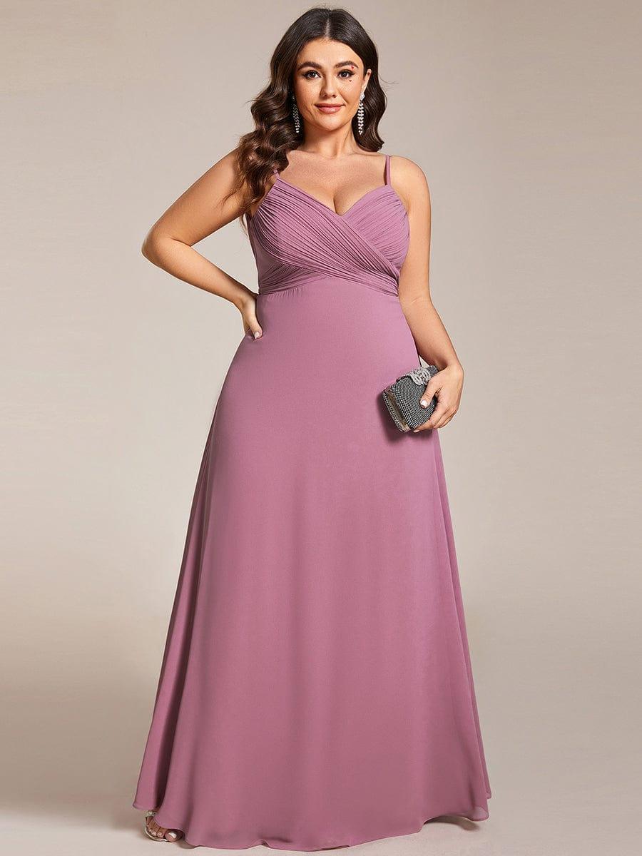 pretty NOVA|Plus Size Draped Back Criss-Cross Chiffon A-Line Dress