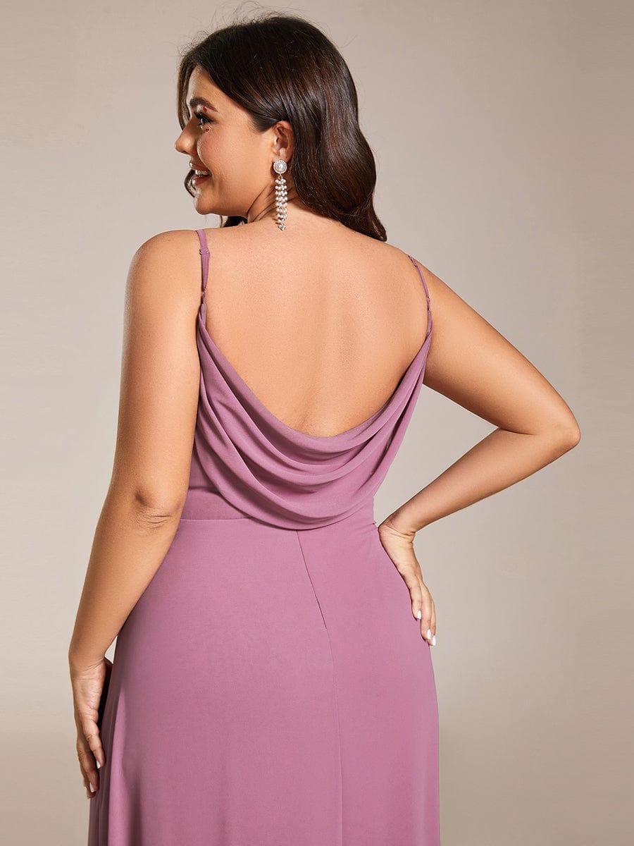 pretty NOVA|Plus Size Draped Back Criss-Cross Chiffon A-Line Dress