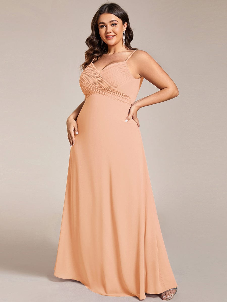 pretty NOVA|Plus Size Draped Back Criss-Cross Chiffon A-Line Dress
