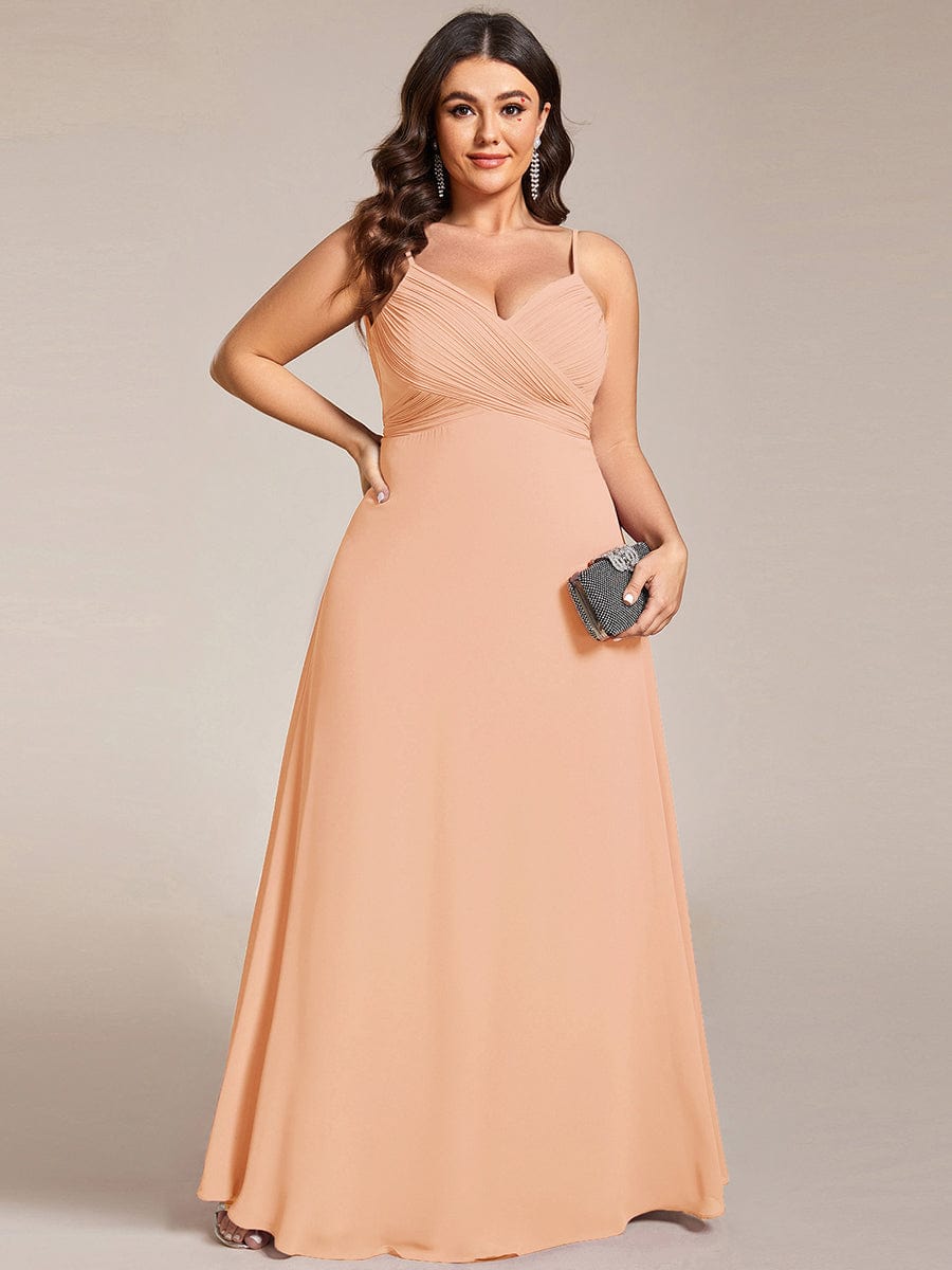 pretty NOVA|Plus Size Draped Back Criss-Cross Chiffon A-Line Dress