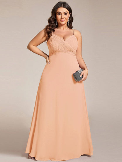 pretty NOVA|Plus Size Draped Back Criss-Cross Chiffon A-Line Dress