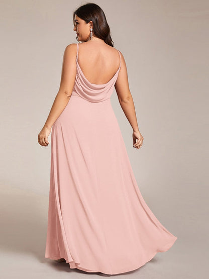 pretty NOVA|Plus Size Draped Back Criss-Cross Chiffon A-Line Dress