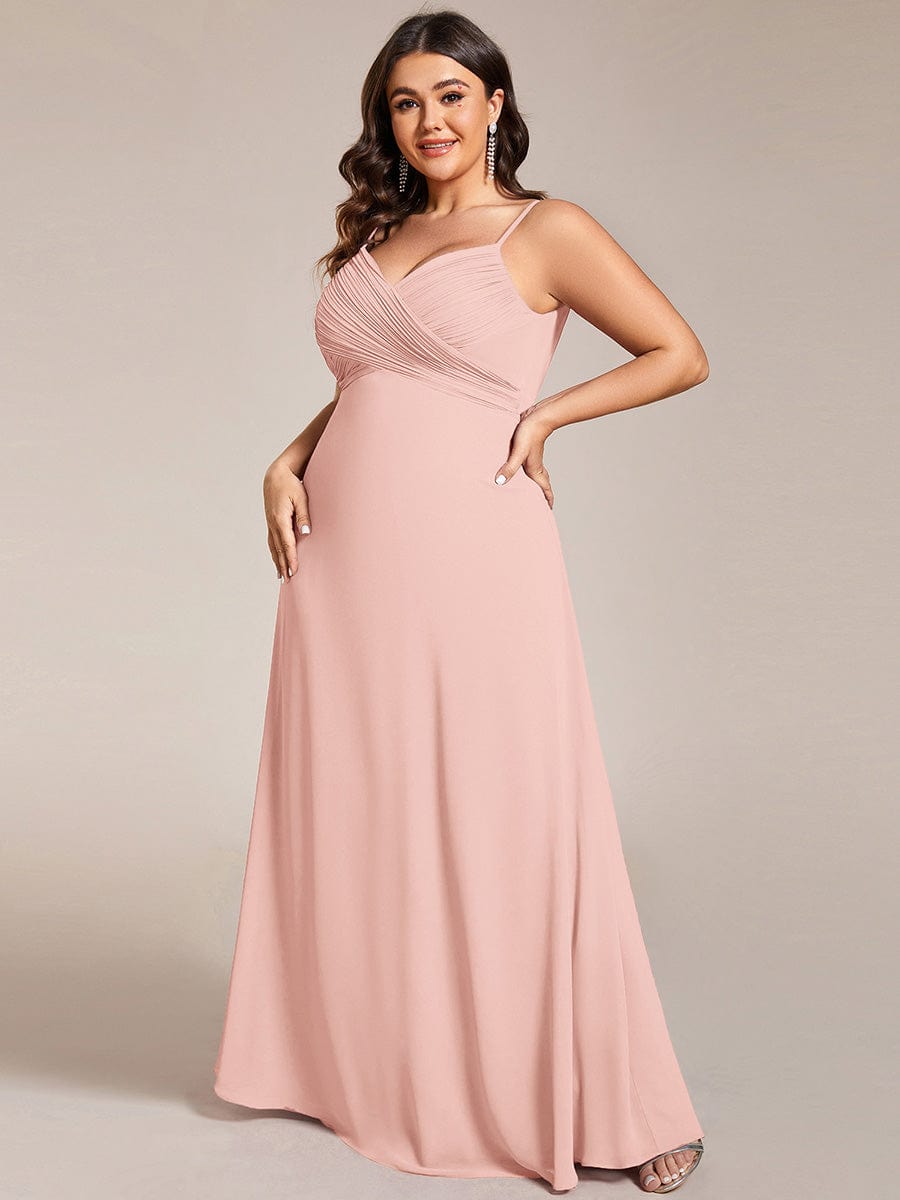 pretty NOVA|Plus Size Draped Back Criss-Cross Chiffon A-Line Dress