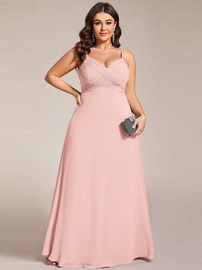 pretty NOVA|Plus Size Draped Back Criss-Cross Chiffon A-Line Dress
