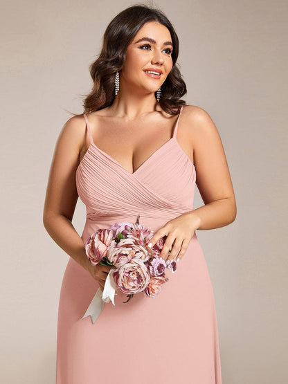 pretty NOVA|Plus Size Draped Back Criss-Cross Chiffon A-Line Dress