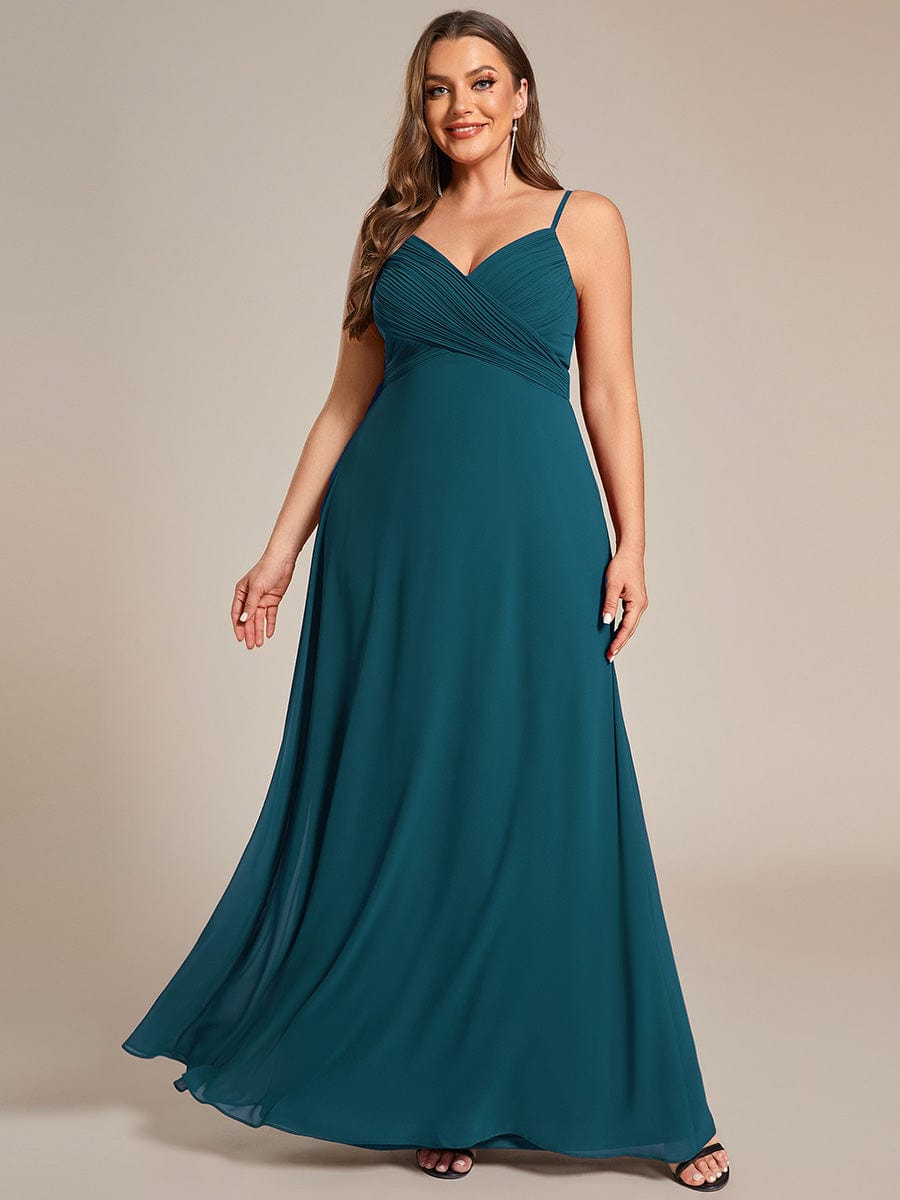 pretty NOVA|Plus Size Draped Back Criss-Cross Chiffon A-Line Dress