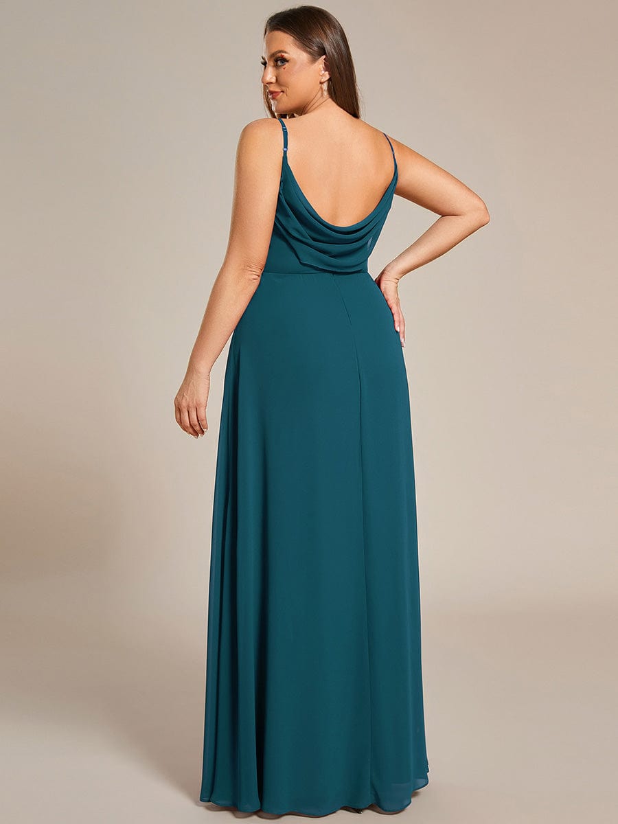 pretty NOVA|Plus Size Draped Back Criss-Cross Chiffon A-Line Dress
