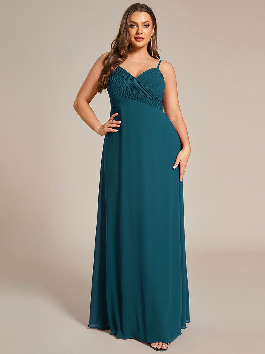 pretty NOVA|Plus Size Draped Back Criss-Cross Chiffon A-Line Dress