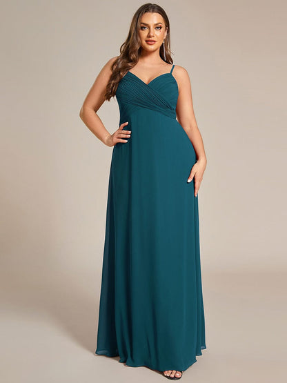 pretty NOVA|Plus Size Draped Back Criss-Cross Chiffon A-Line Dress