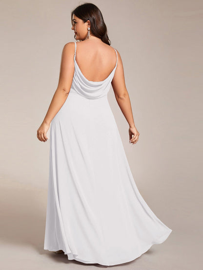pretty NOVA|Plus Size Draped Back Criss-Cross Chiffon A-Line Dress