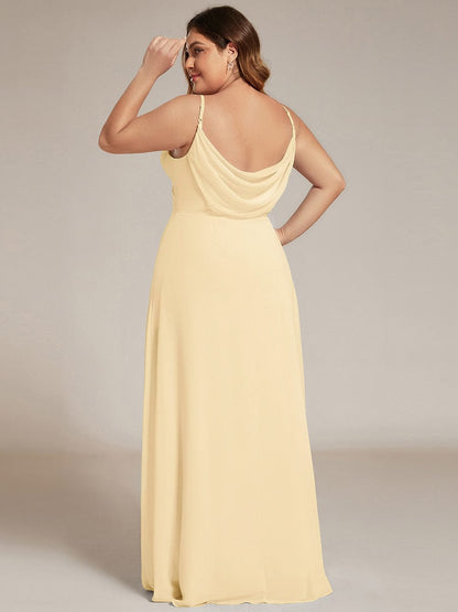 pretty NOVA|Plus Size Draped Back Criss-Cross Chiffon A-Line Dress