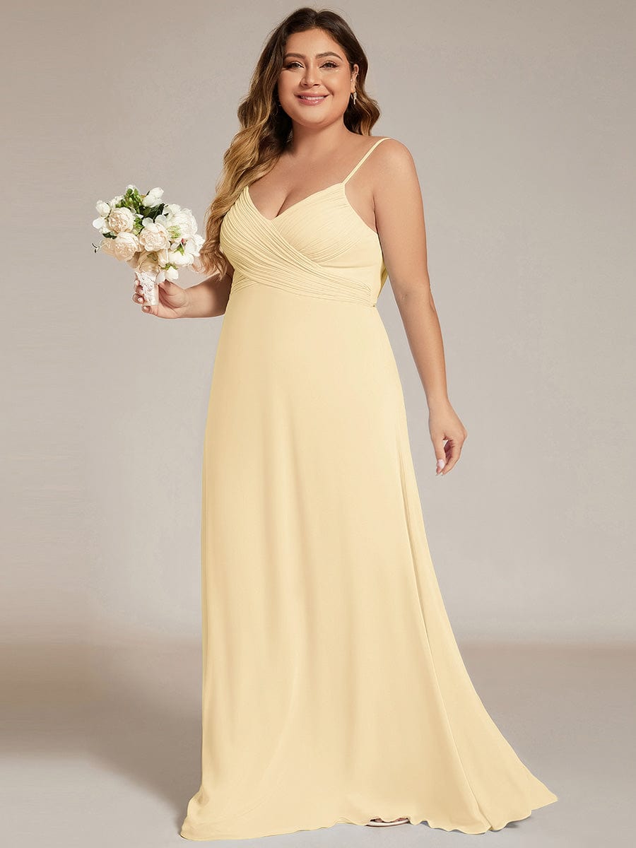 pretty NOVA|Plus Size Draped Back Criss-Cross Chiffon A-Line Dress