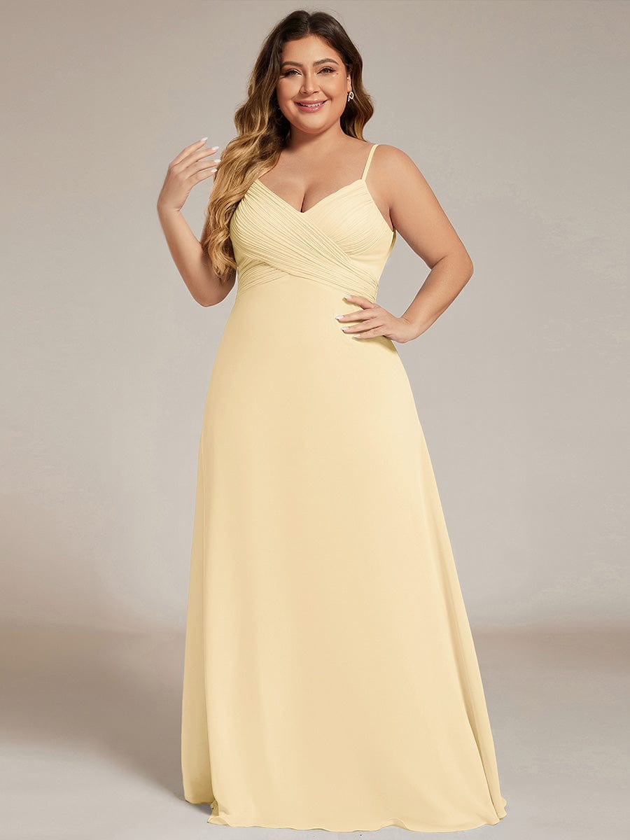 pretty NOVA|Plus Size Draped Back Criss-Cross Chiffon A-Line Dress