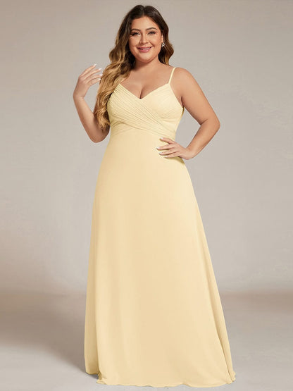 pretty NOVA|Plus Size Draped Back Criss-Cross Chiffon A-Line Dress