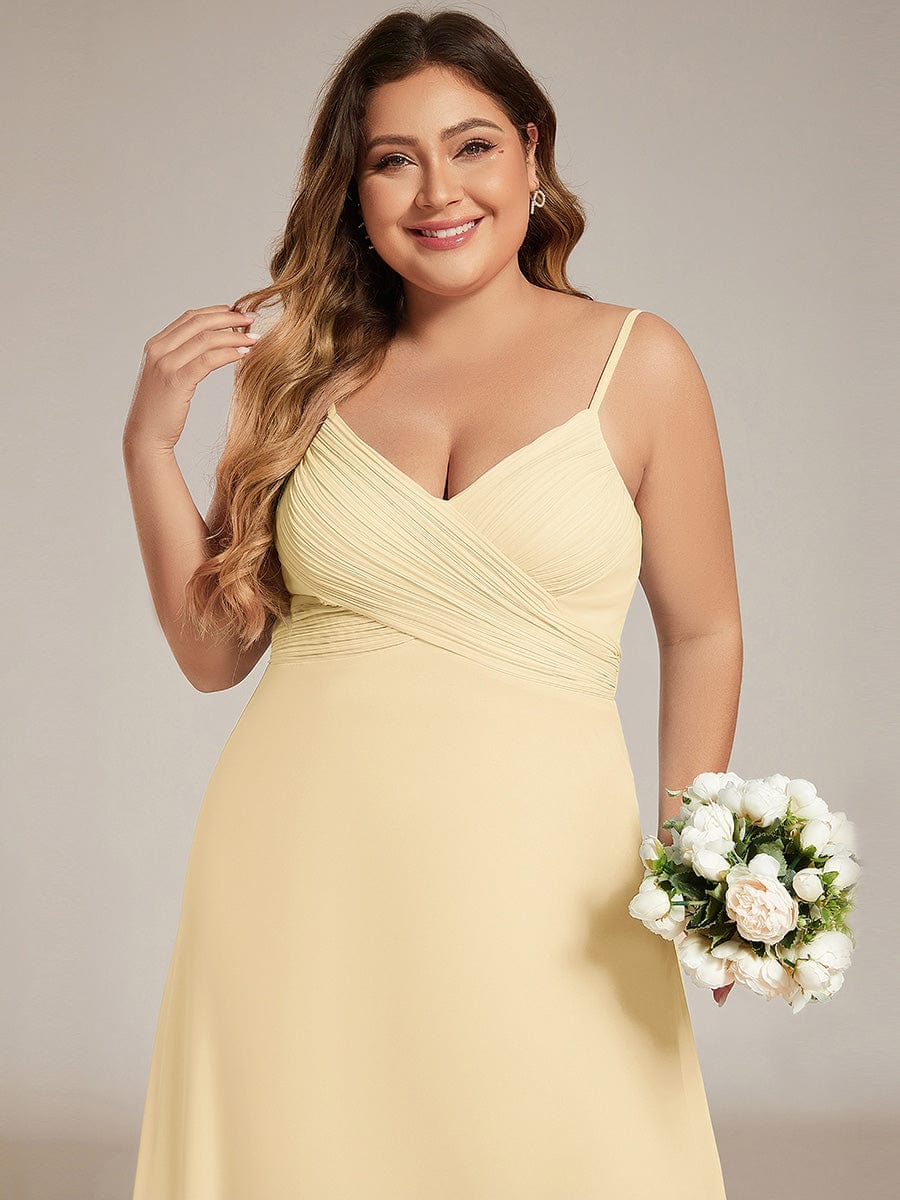 pretty NOVA|Plus Size Draped Back Criss-Cross Chiffon A-Line Dress