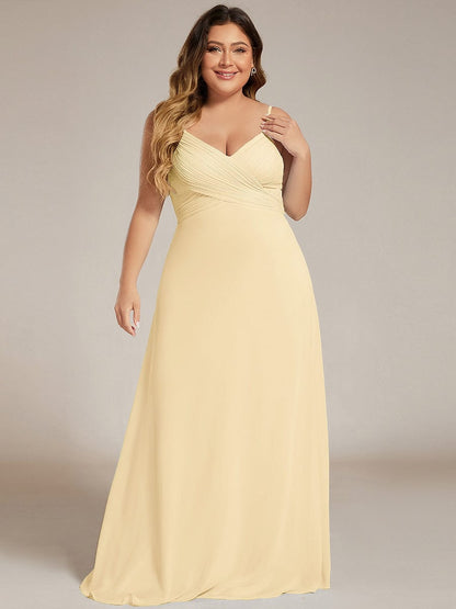 pretty NOVA|Plus Size Draped Back Criss-Cross Chiffon A-Line Dress