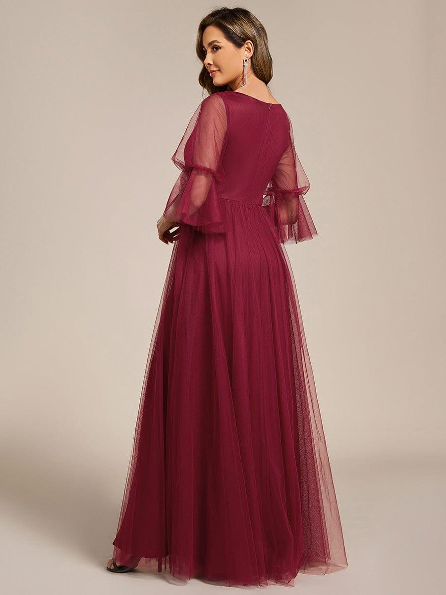 ever HEIDY|Lantern 3/4 Sleeve Split Maxi Bridesmaid Dresses