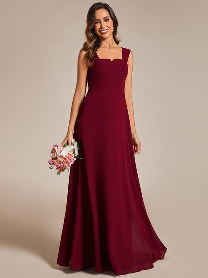 ever BILLIE|Chic High Waist Square Neck Bridesmaid Dress