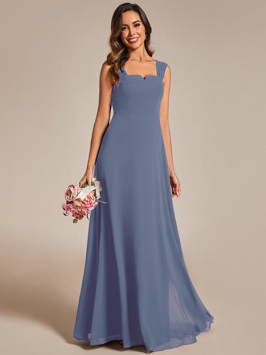 ever BILLIE|Chic High Waist Square Neck Bridesmaid Dress