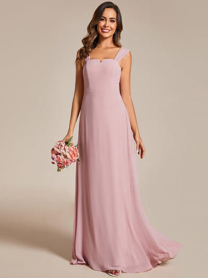 ever BILLIE|Chic High Waist Square Neck Bridesmaid Dress