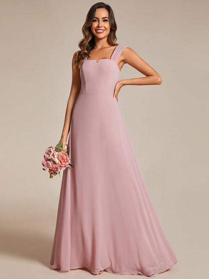 ever BILLIE|Chic High Waist Square Neck Bridesmaid Dress