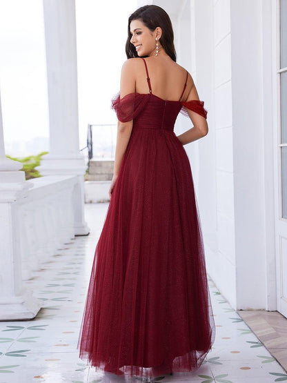 ever RYLIE|Spaghetti Strap Backless Sweetheart A-Line Tulle Bridesmaid Dress