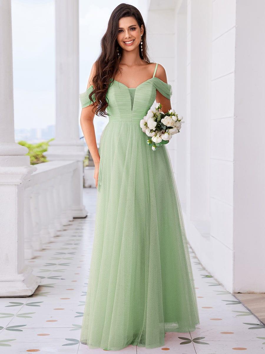 ever RYLIE|Spaghetti Strap Backless Sweetheart A-Line Tulle Bridesmaid Dress