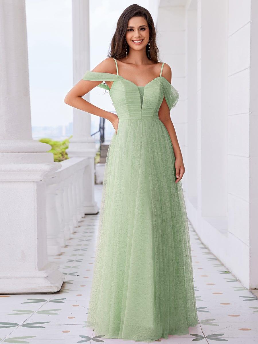 ever RYLIE|Spaghetti Strap Backless Sweetheart A-Line Tulle Bridesmaid Dress