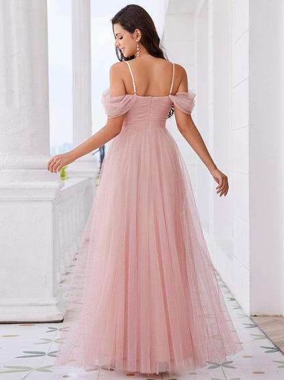 ever RYLIE|Spaghetti Strap Backless Sweetheart A-Line Tulle Bridesmaid Dress