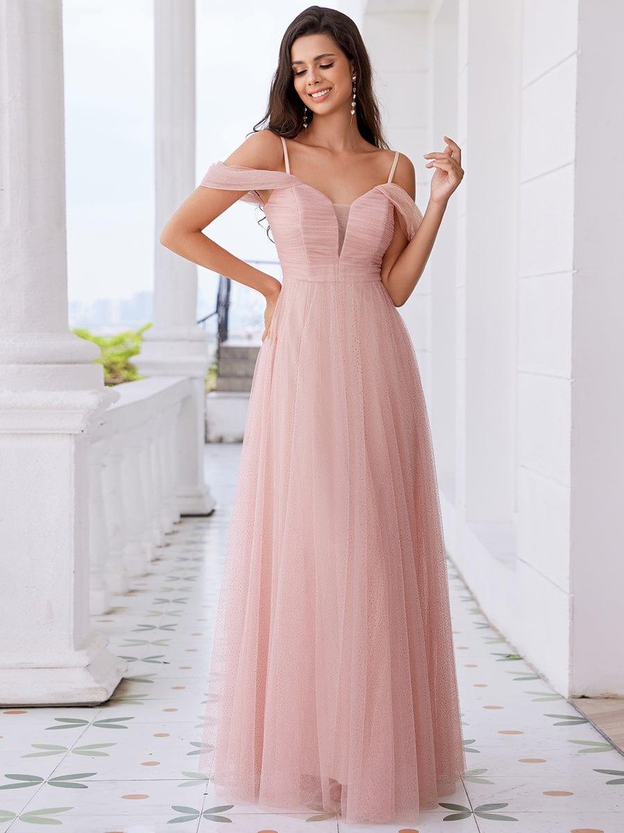 ever RYLIE|Spaghetti Strap Backless Sweetheart A-Line Tulle Bridesmaid Dress