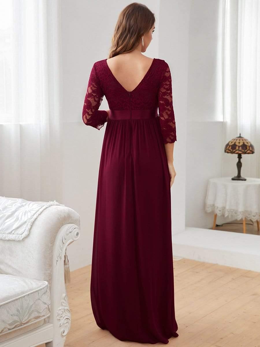 ever KALANI|Sweetheart 3/4 Sleeve Floor-Length Lace Maternity Dress