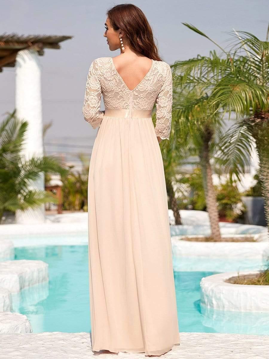 ever KALANI|Sweetheart 3/4 Sleeve Floor-Length Lace Maternity Dress