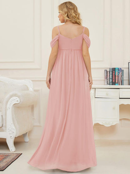 Off-Shoulder Spaghetti Strap A-Line Maternity Dress